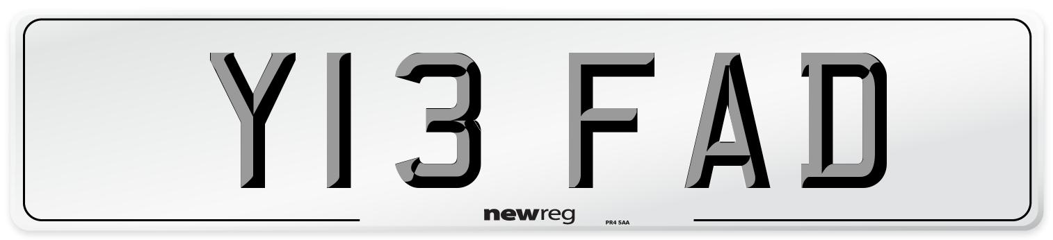 Y13 FAD Number Plate from New Reg